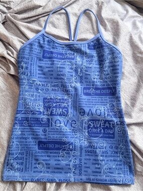 lululemon athletica Blue Graphic Strappy Tank